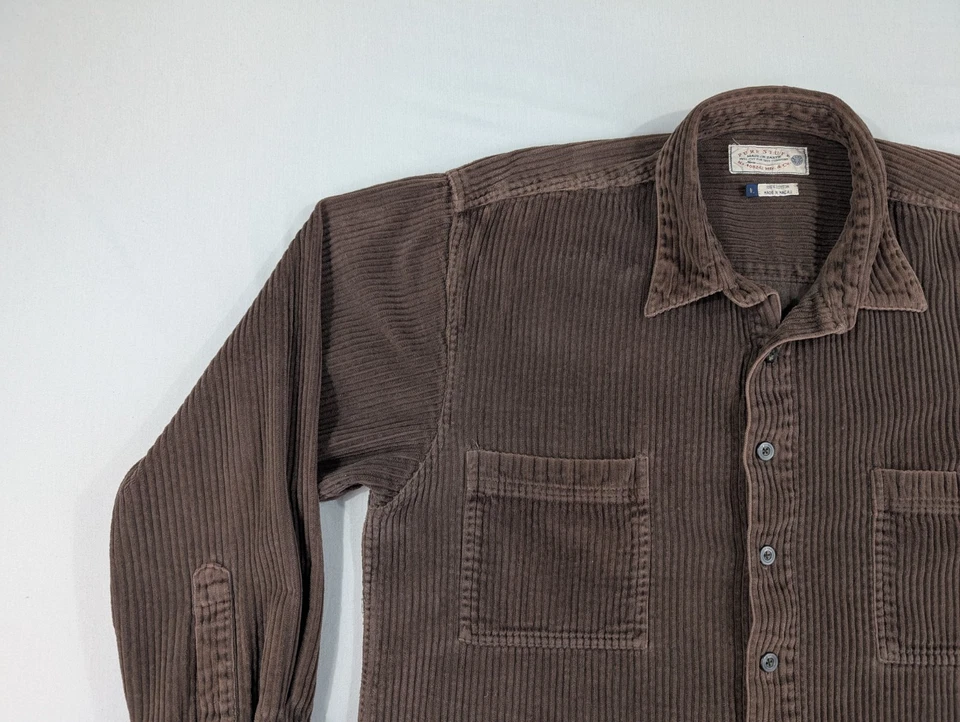 Vintage Nordstrom Pure Stuff Shirt Jac Adult Large Brown Whale Cord Button Up - Image 3 of 4