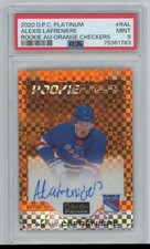2020-21 O-Pee-Chee Platinum Orange Checkers Auto Alexis Lafreniere RC /15 PSA 9