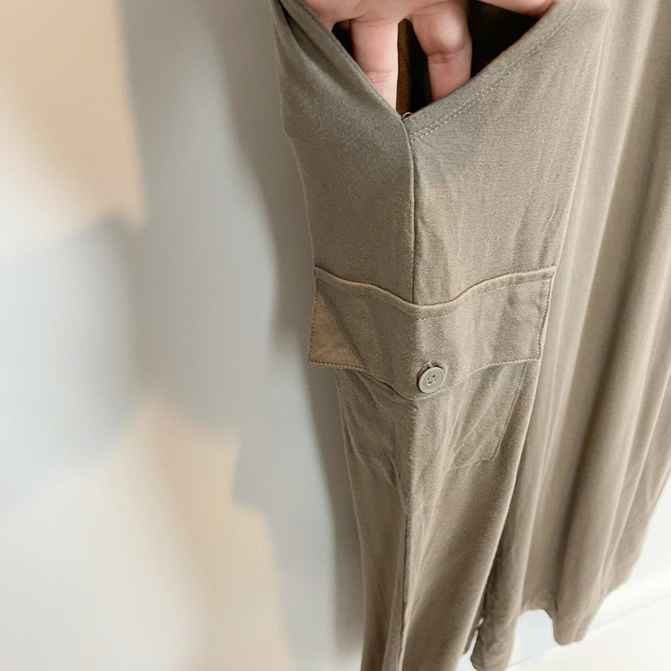 Mono tejido Lisa Rinna Collection XL marrón moca pierna ancha sin mangas nuevo sin etiquetas Foto 4 de 4