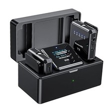 Wireless Lavalier Microphone with Noise Cancellation, 656ft Transmission, 24H