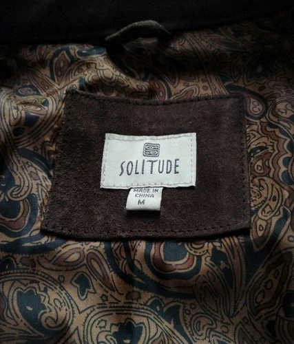 Solitude Leather Shirt Jacket Men's Medium Brown Suede Jacket Paisley Button Up image 5