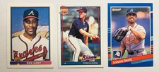 Ron Gant, Tom Glavine & Lonnie Smith Card Lot Braves MLB Bowman Topps Donruss