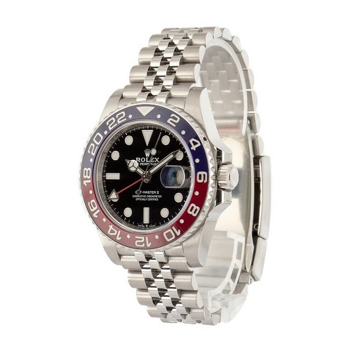 Rolex GMT-Master II 126710BLRO Silver Oyster Bracelet with Red and Blue Bezel