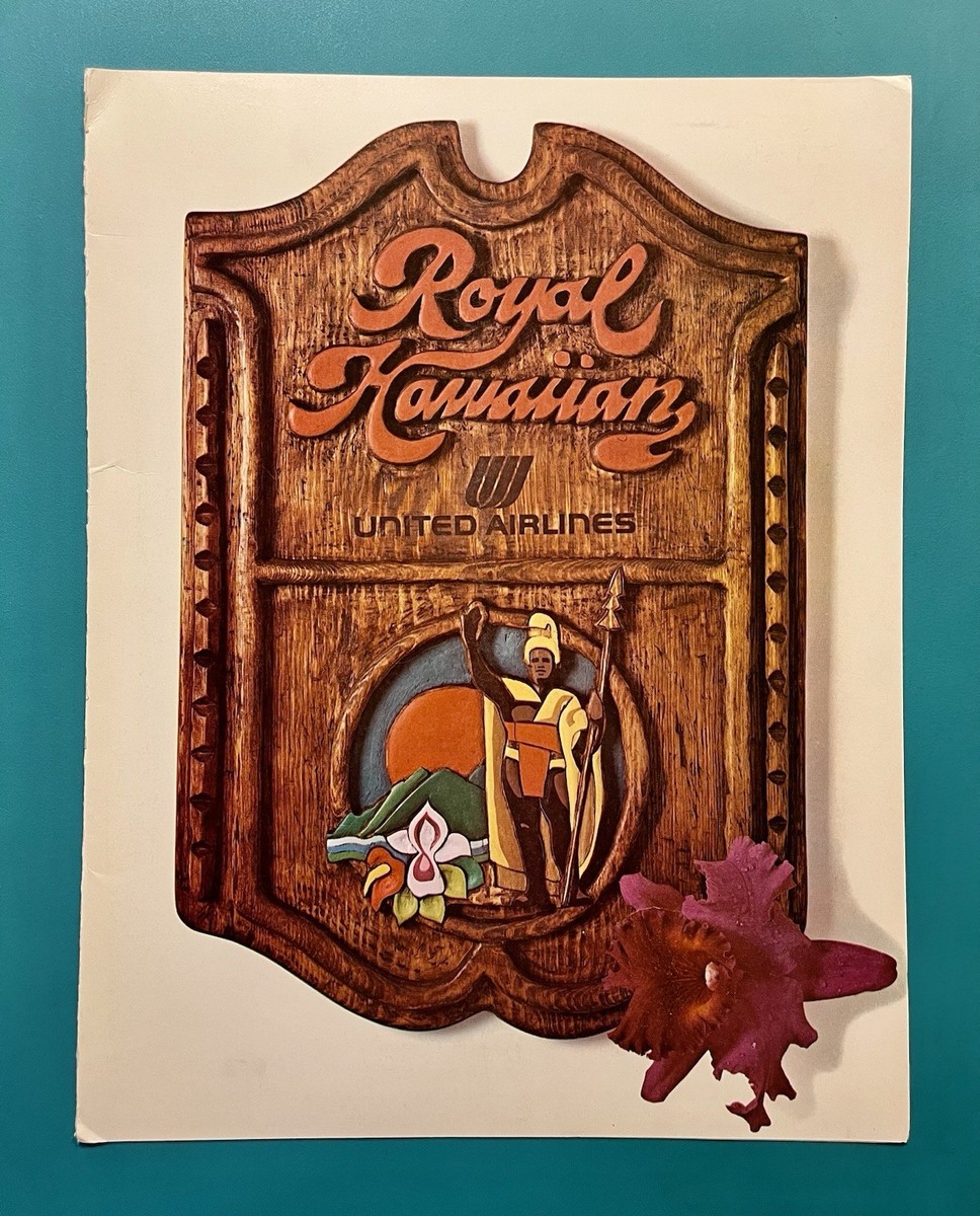 HUGE VINTAGE UNITED AIRLINES HAWAII FIRST CLASS MENU | eBay