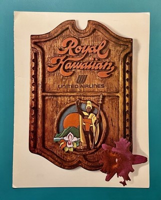 HUGE VINTAGE UNITED AIRLINES HAWAII FIRST CLASS MENU | eBay