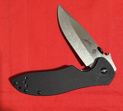 KERSHAW EMERSON 6034D2 Frame Lock PLAIN EDGE POCKET KNIFE, UNUSED CONDITION!