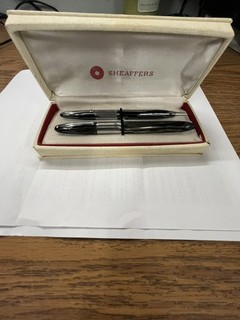 Vintage Sheaffers White Dot 14k Nib Pen & Pencil Set