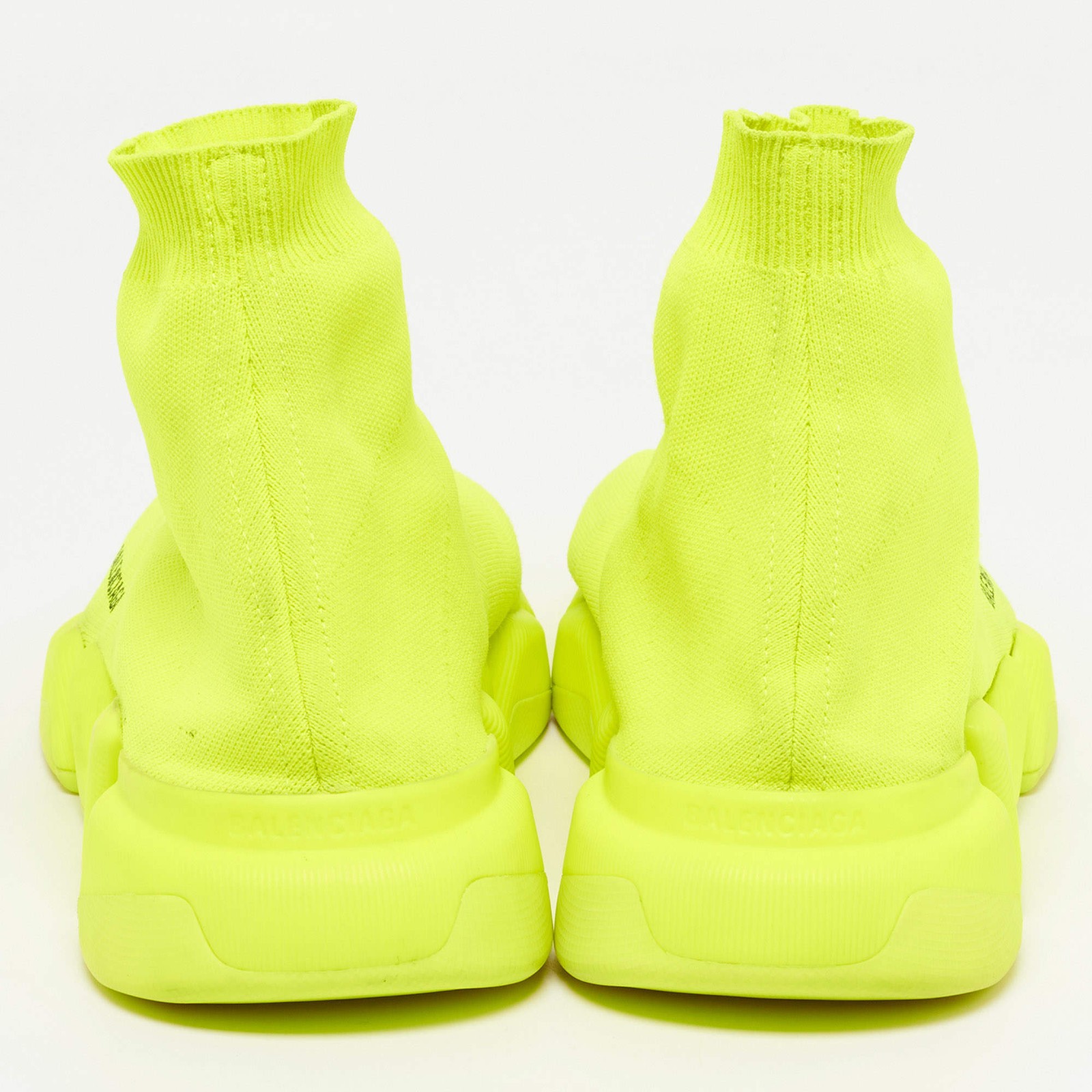 Balenciaga Speed Trainer Size 45 Green Knit Fabric High Top Sneakers thumbnail 5