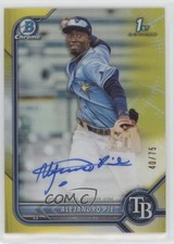 2022 Bowman Chrome Prospect Yellow Refractor 40/75 Alejandro Pie Auto u6m