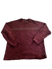 Arrow Men's Burgundy Cotton Knit Pullover Sweater Crew Neck XL Long Sleeve