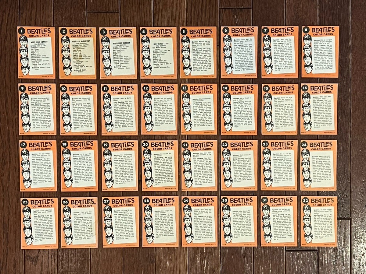 ヴィンテージ♢ビートルズ The Beatles♢パネル 1964 Topps The Beatles Color Cards Complete Set 1-64 EX (Avg