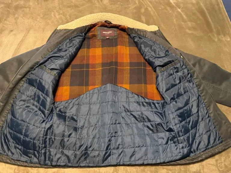 Johnston & Murphy Men's Vintage-Washed Utility Jacket w/ Sherpa Collar; Size M - second product detail image