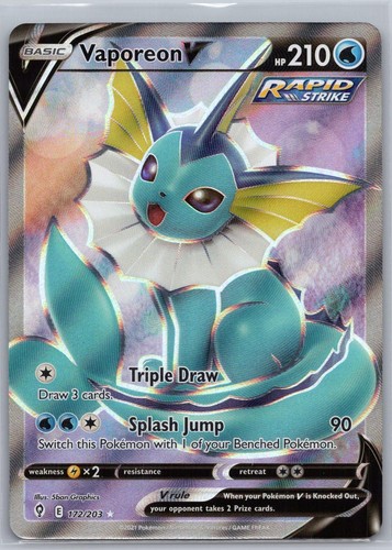 Vaporeon V 172/203 Ultra Rare Evolving Skies Pokemon Holo Near Mint