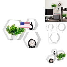 Mind Reader Hexagon Floating Shelves, Wall Decor, Honeycomb Accent Shelf