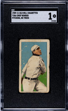 1909-11 T206 OLD MILL Chief Bender Pitching No Trees SGC 1 HUGE BORDERS