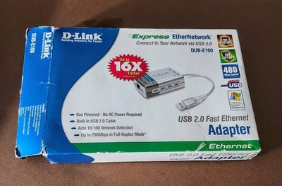 D-Link DUB-E100 USB 2.0 Fast Ethernet Adapter New Shrink-Wrapped 2004 Complete