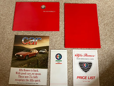 Alfa Romeo 75 Brochure in presentation folder + Road test report & more