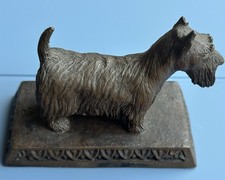 Vintage Scottish Terrier Dog Figurine Metal Effect Art Deco Style 1930s