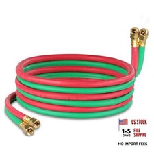 Oxy Acetylene Hose, 15 Foot x 1/4 Inch - B Fitting Twin Cutting Torch 15 Ft