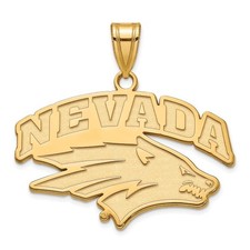 Sterling Silver Gold-plated LogoArt University of Nevada-Reno Large Pendant