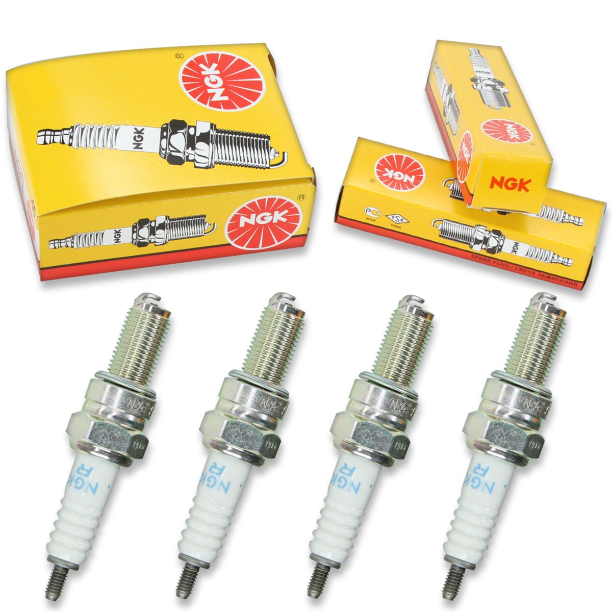 4pcs 93-95 Kawasaki ZX750 Ninja ZX-7 NGK Standard Spark Plugs 748cc 45ci cm