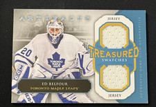 Ed Belfour 2013-14 UD Artifacts Treasured Swatches White Jersey #TS-EB Toronto