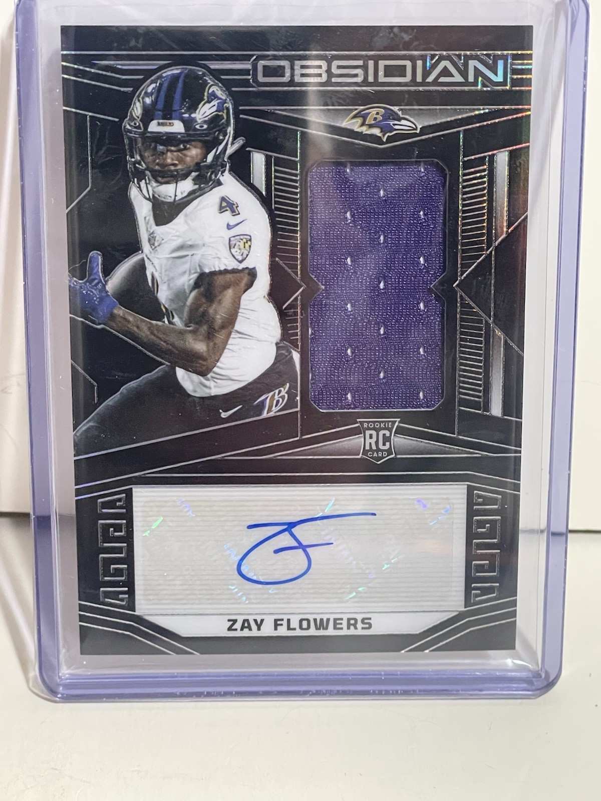 2023 Panini Obsidian #239 ZAY FLOWERS Rookie Patch Auto RPA /199 BAL Ravens