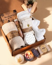 Coralogo 11pcs Natural Pampering Spa Gift Baskets for Women, Coconut