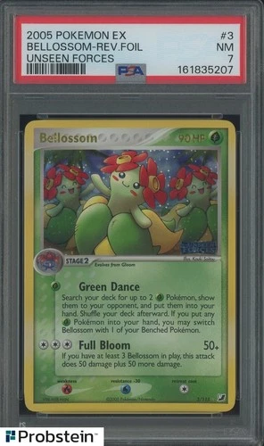 2005 Pokemon EX Unseen Forces #3 Bellossom Reverse Foil PSA 7 NM