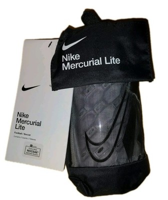 Nike Mercurial Lite Shin Guards- White/Black- Size Small Soccer New Fast Ship