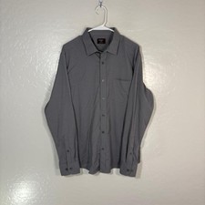 UNTUCKit Shirt Mens XL Gray Check Long Sleeve Slim Fit Button Front Stretch