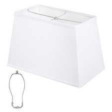Rectangle White Lamp Shade, Square Large Linen Lamp Shades, Top 7"x12.5", Bot...