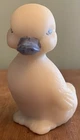 Vintage Fenton Art Glass Duckling Figurine Blue Dogwood On Cameo Satin