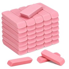 PRALB 144 Pack Pink Erasers Bulk - Art, School, Office, Classroom - Smudge-Proof
