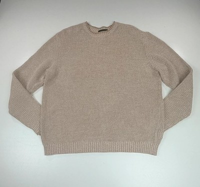Eddie Bauer Herren Beige Baumwolle Grobstrick Pullover Gr. L