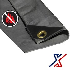 20 x 24 Silver Color 12 Mil Fire Retardant Heavy Duty Tarp / Canopy by X1Tools