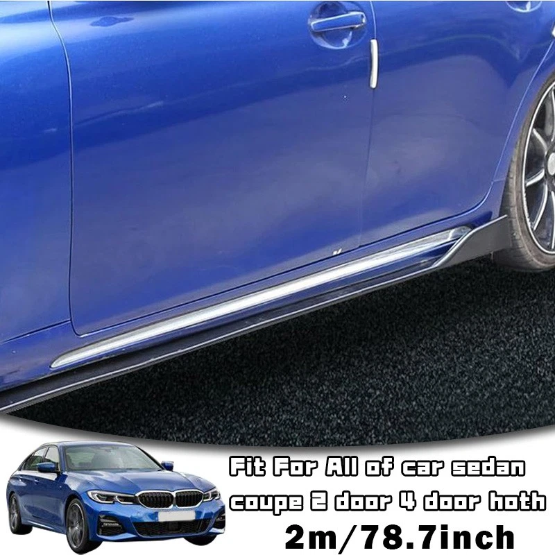 Divisores de extensión de faldones laterales negros brillantes 78,7" para Infiniti G37 sedán cupé Foto 4 de 4