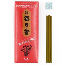 Incienso japonés de sándalo Nippon Kodo Morning Star - Caja de 200 palos + soporte