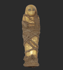 PHARAONIC UNIQUE MUMMIFIED ANCIENT EGYPTIAN Ushabti Shabti Golden Statue (RT)