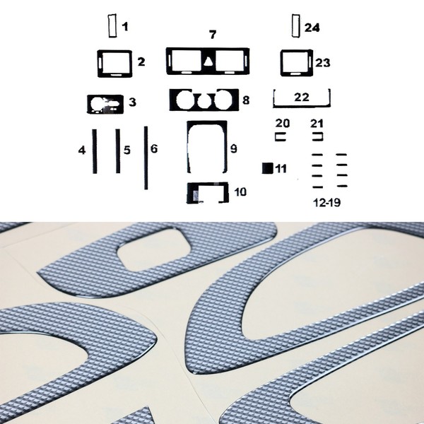 Innenraum Dekor Cockpit FüR Skoda Fabia 1999-2007 24X Carbon Optik 24Tlg-image