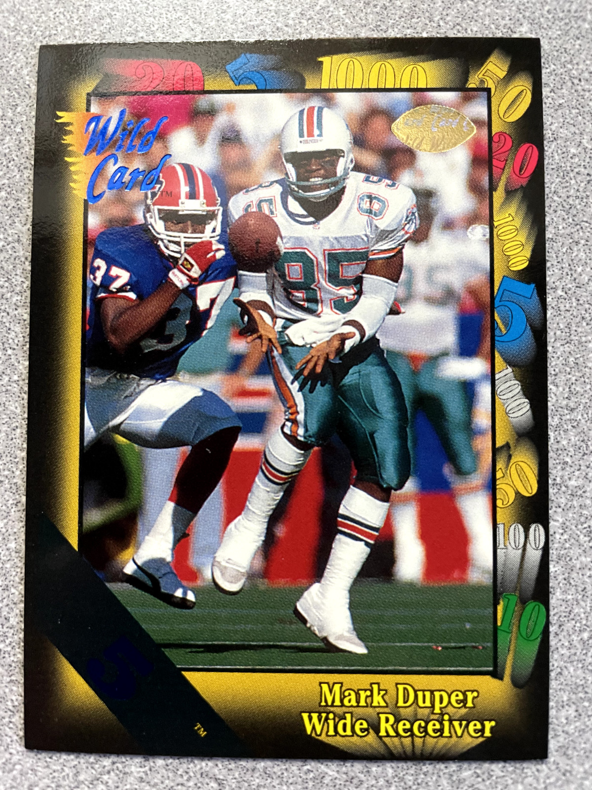 1991 Wild Card Mark Duper 5 Stripe Parallel Card #16 Miami Dolphins