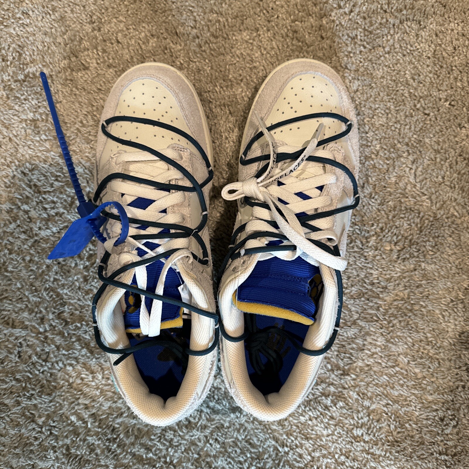 OFF WHITE X NIKE X Nike Dunk Low bianco sporco ""Lotto 16 di 50"" taglia 11 nuovissime