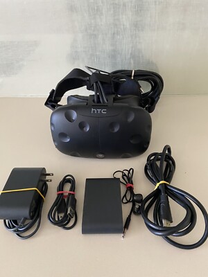 HTC Vive Virtual Reality Gaming Headset OPJT100 w/ Link Box 2PU6100 & Cords