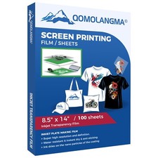 100sheets 8.5"x14" Waterproof Inkjet Screen Printing Positive Transparency Film