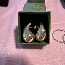 Chunky Gold Hoop Earrings for Women, Dupes Earrings Lightweight Waterdrop Hollow