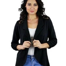 MOA MOA Black Blazer with Lace Back Detail Women's Size S