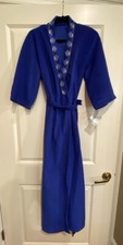 NEW with Tags - Vintage Sears At Home Wear", Women's Blue Velour Robe Size L