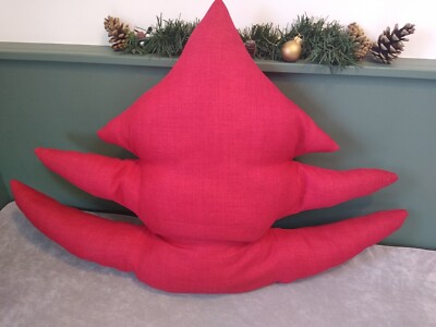 Large Red Christmas tree cushion, pillow UK