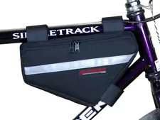 Bushwhacker Laredo Bicycle Frame Bag – Triangle Bike Storage w/ Reflective Trim