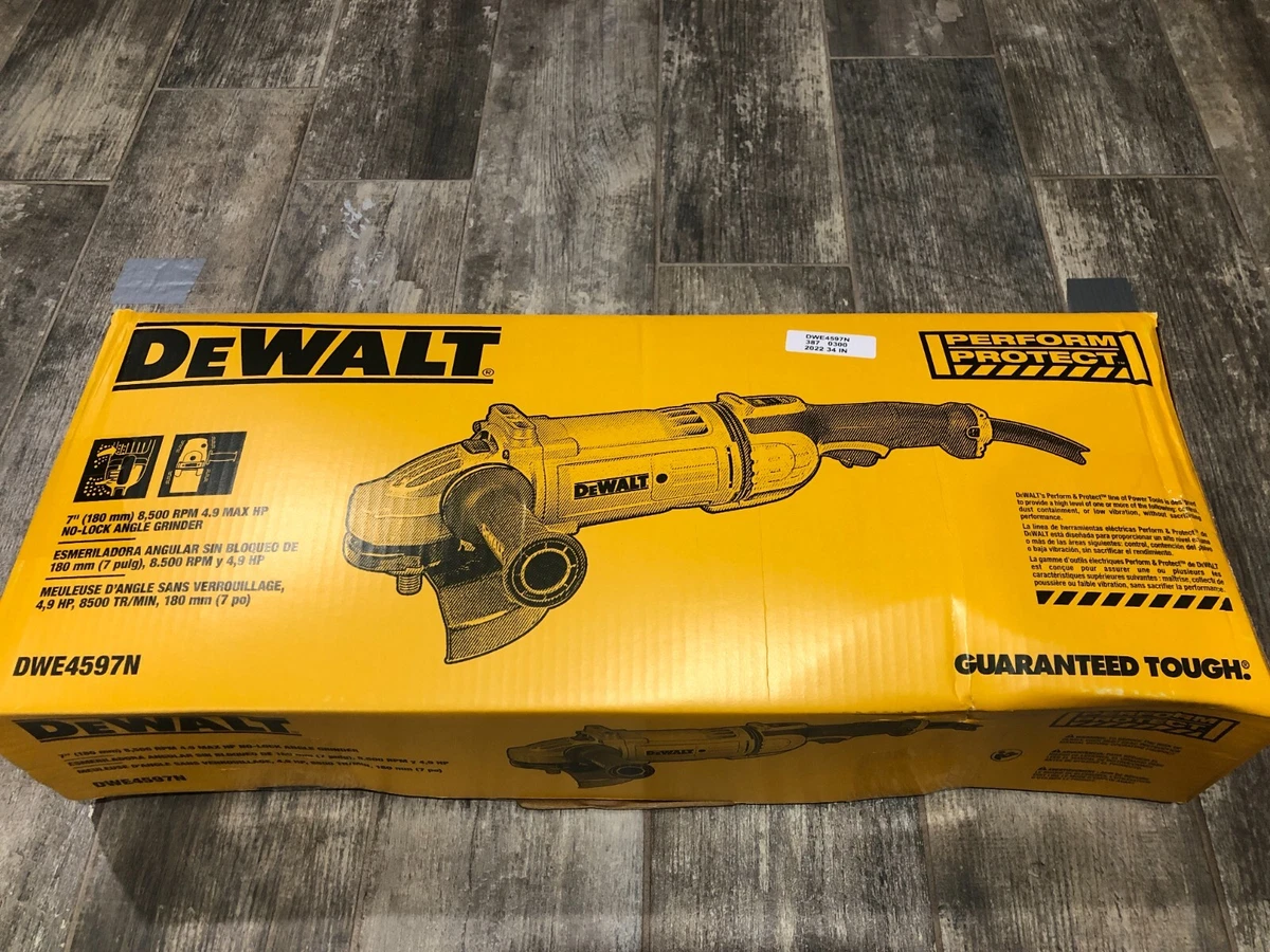 DEWALT DWE4597N 7 Inch 8 500 Rpm 4.9 HP Angle Grinder No Lock